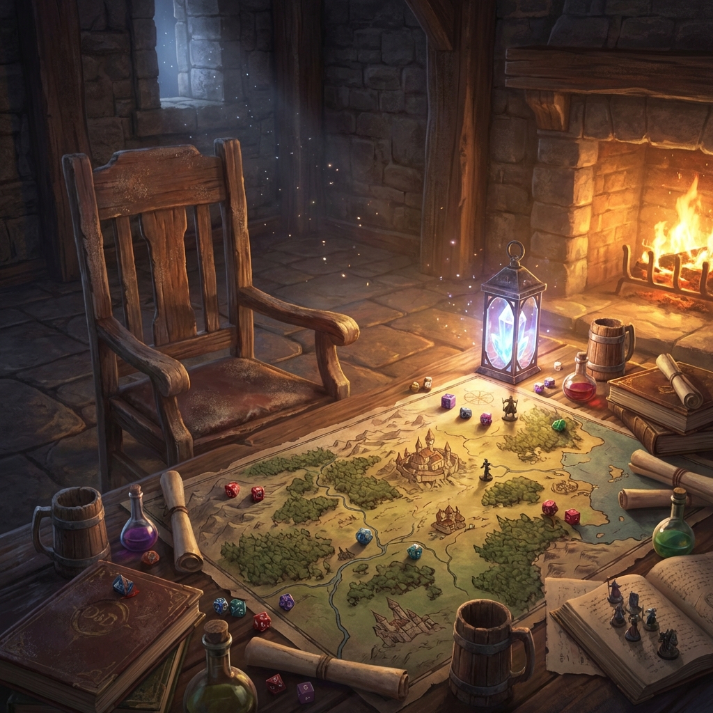 Empty chair at a D&D table