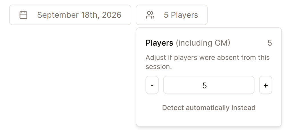 The Players button on the upload page, lowered to 5 for one session.