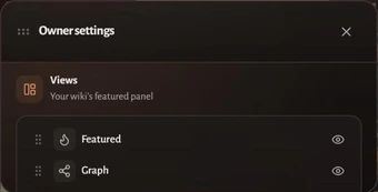 Set the featured panel and pinned entries for a Saga20 campaign wiki.