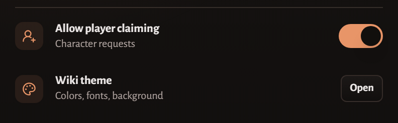 Allow player claiming turned on in the wiki's Owner settings.